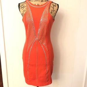 Dark Orange BEBE Mini Dress